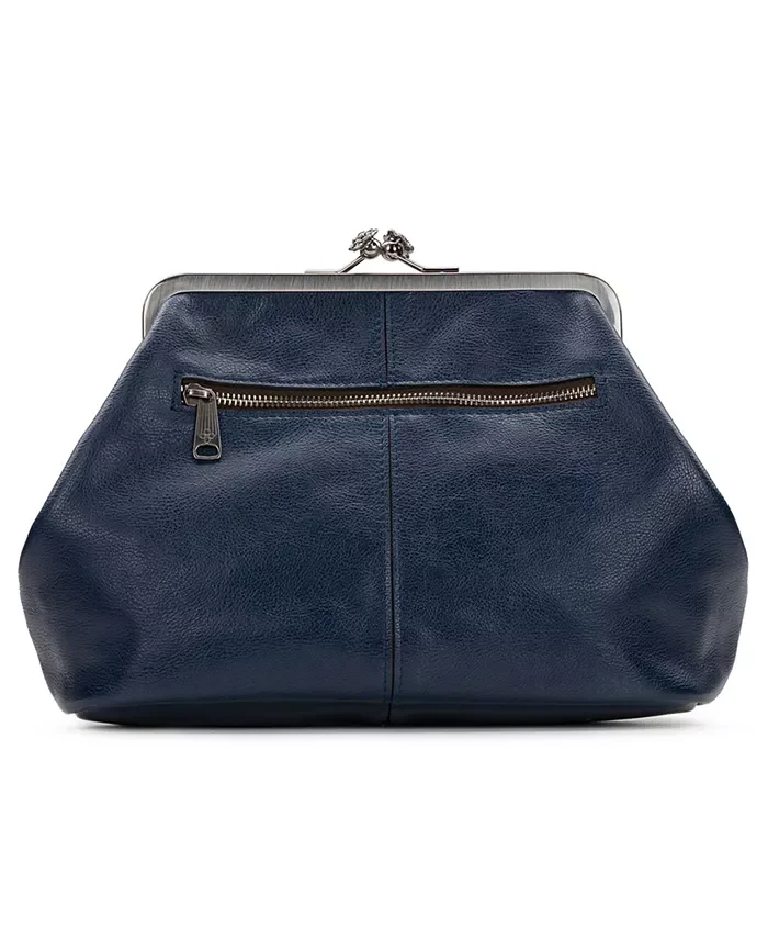 Classic Kiss-lock Closure Adorned Leather Bag