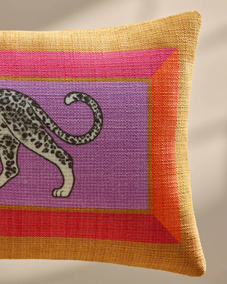 Greek Key Fuchsia Woven Throw Pillow