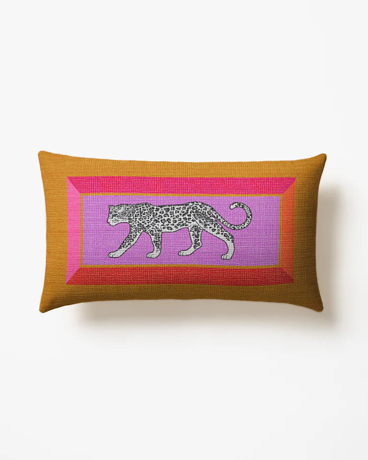 Greek Key Fuchsia Woven Throw Pillow