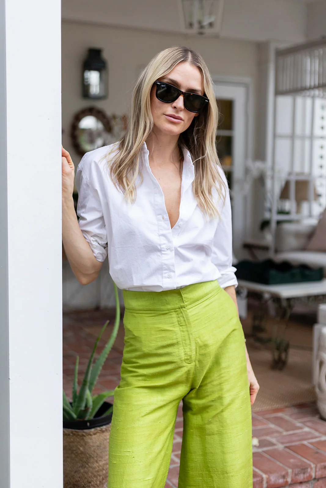 Smooth Straight-Leg Silk Pants