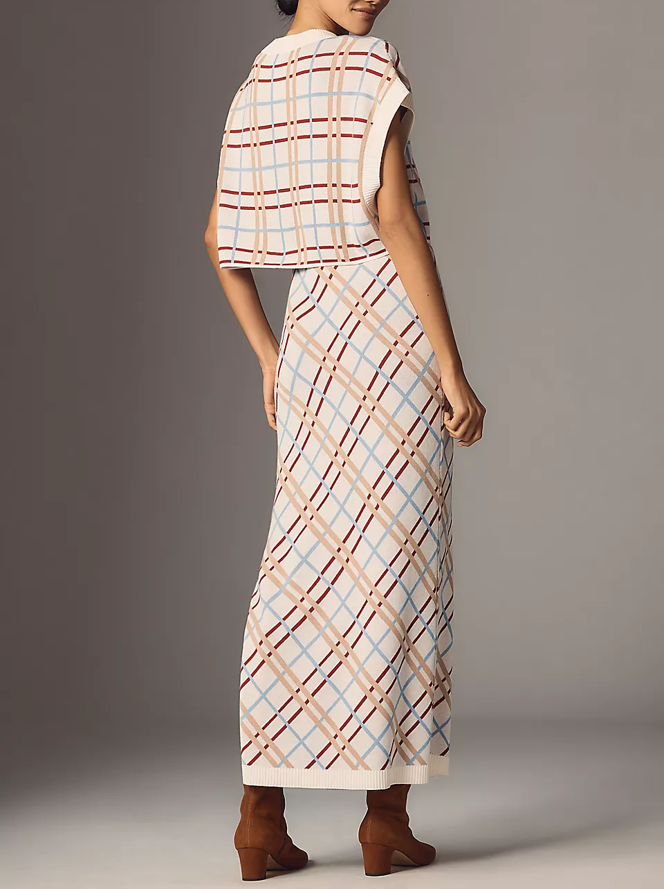Two-Piece Sleeveless Sweater Top and Dress