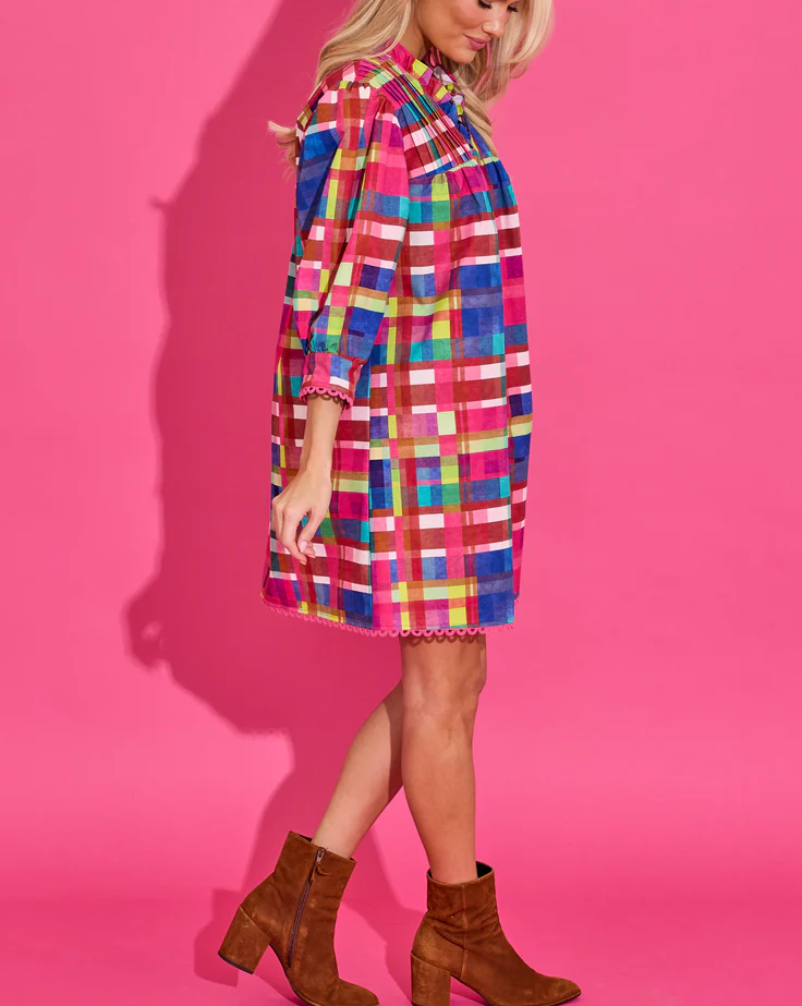 Multi Color Printed Mesh Dress