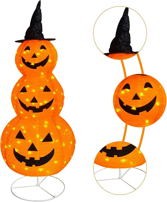 Halloween Foldable Pumpkin Decorative Lights