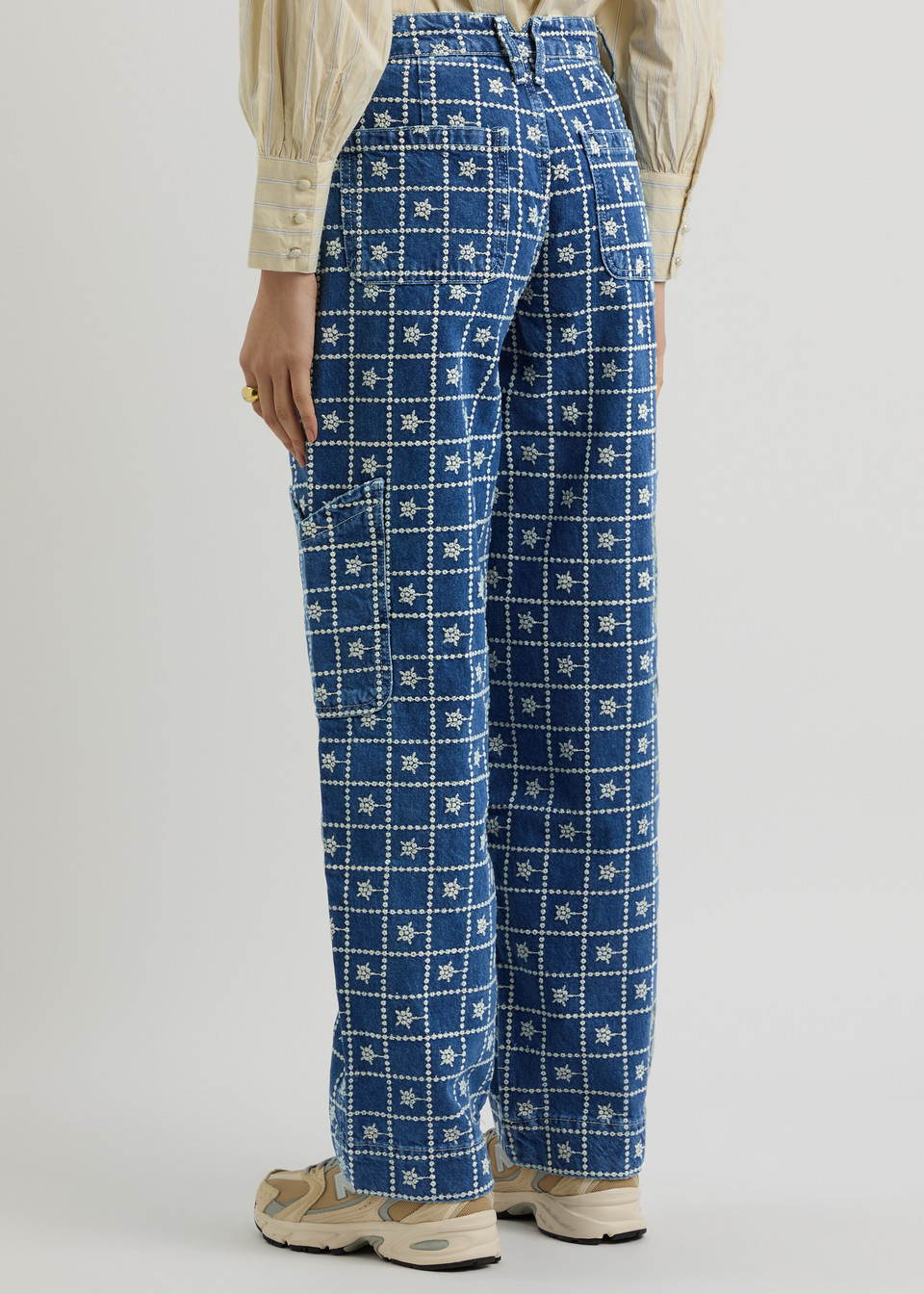 Printed Straight-Leg Cargo Jeans