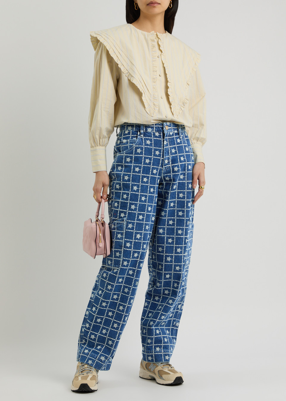 Printed Straight-Leg Cargo Jeans