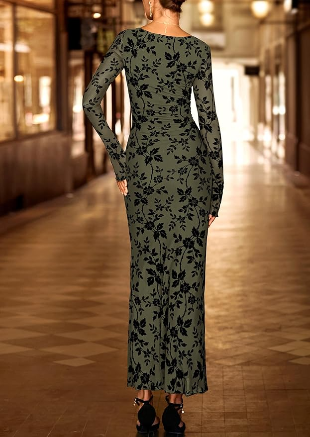 Floral Bodycon Maxi Dress
