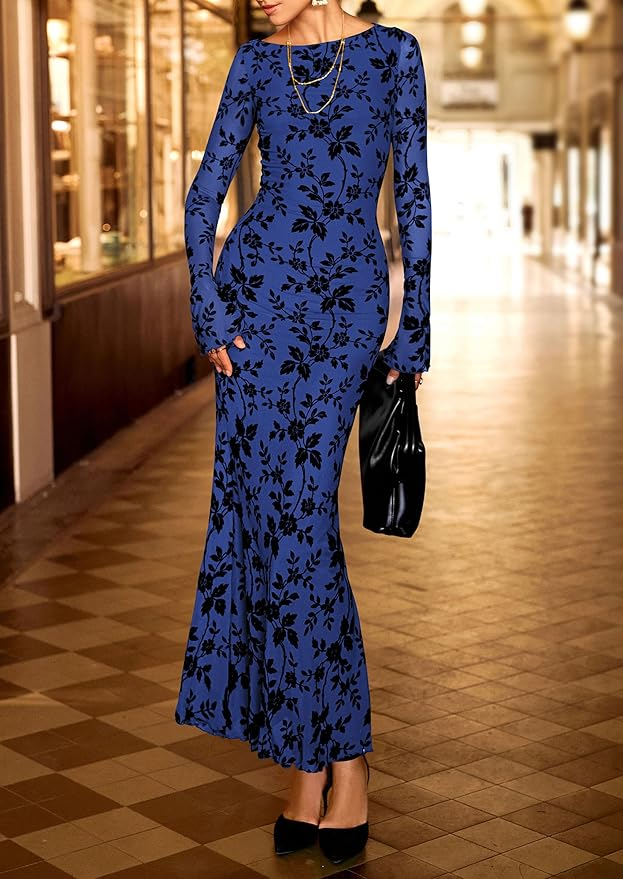 Floral Bodycon Maxi Dress