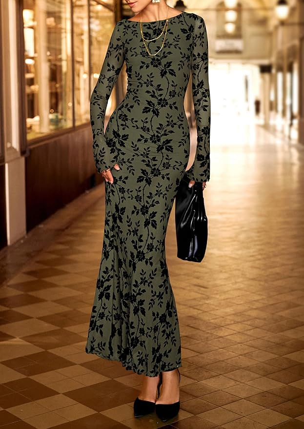 Floral Bodycon Maxi Dress