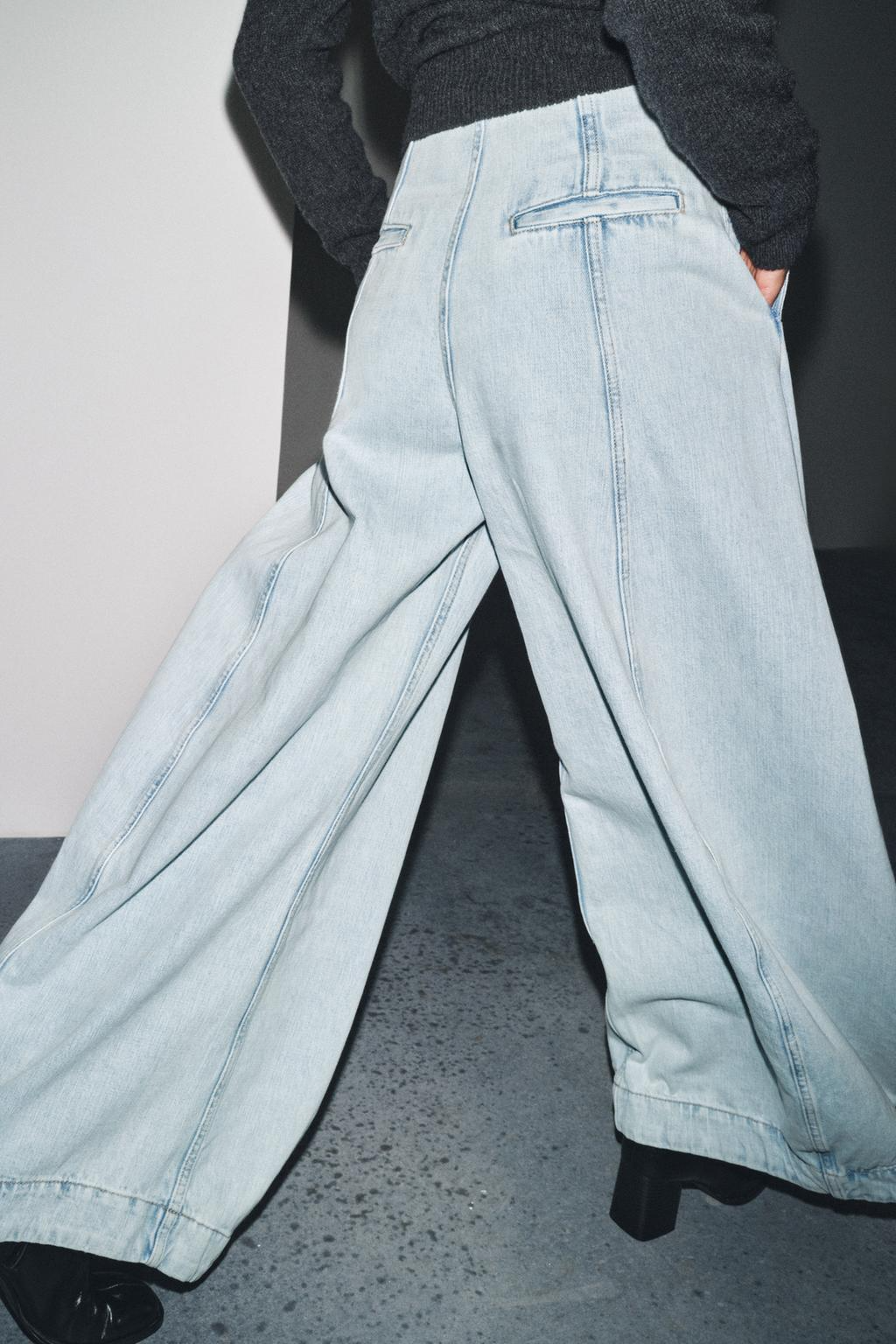 High-Waisted Balloon-Leg Denim Pants