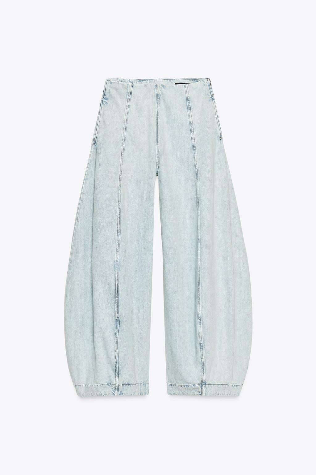 High-Waisted Balloon-Leg Denim Pants