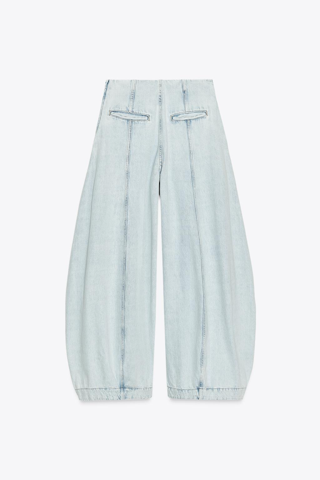 High-Waisted Balloon-Leg Denim Pants