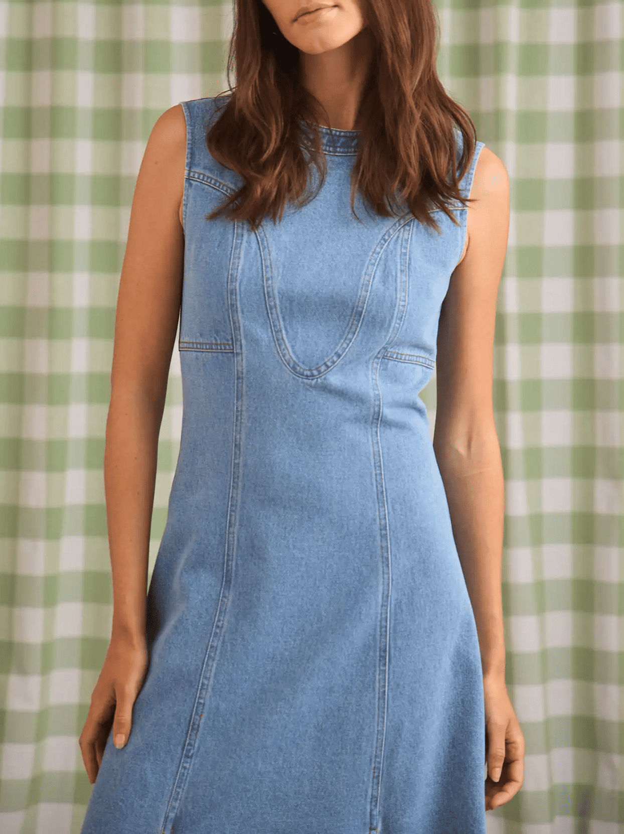 Sleeveless Denim Midi Dress