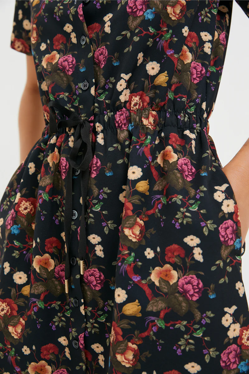 (⏰Last 10 days: 40% off)Floral Short-Sleeve Stand-Collar Dress