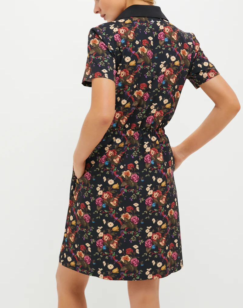 (⏰Last 10 days: 40% off)Floral Short-Sleeve Stand-Collar Dress
