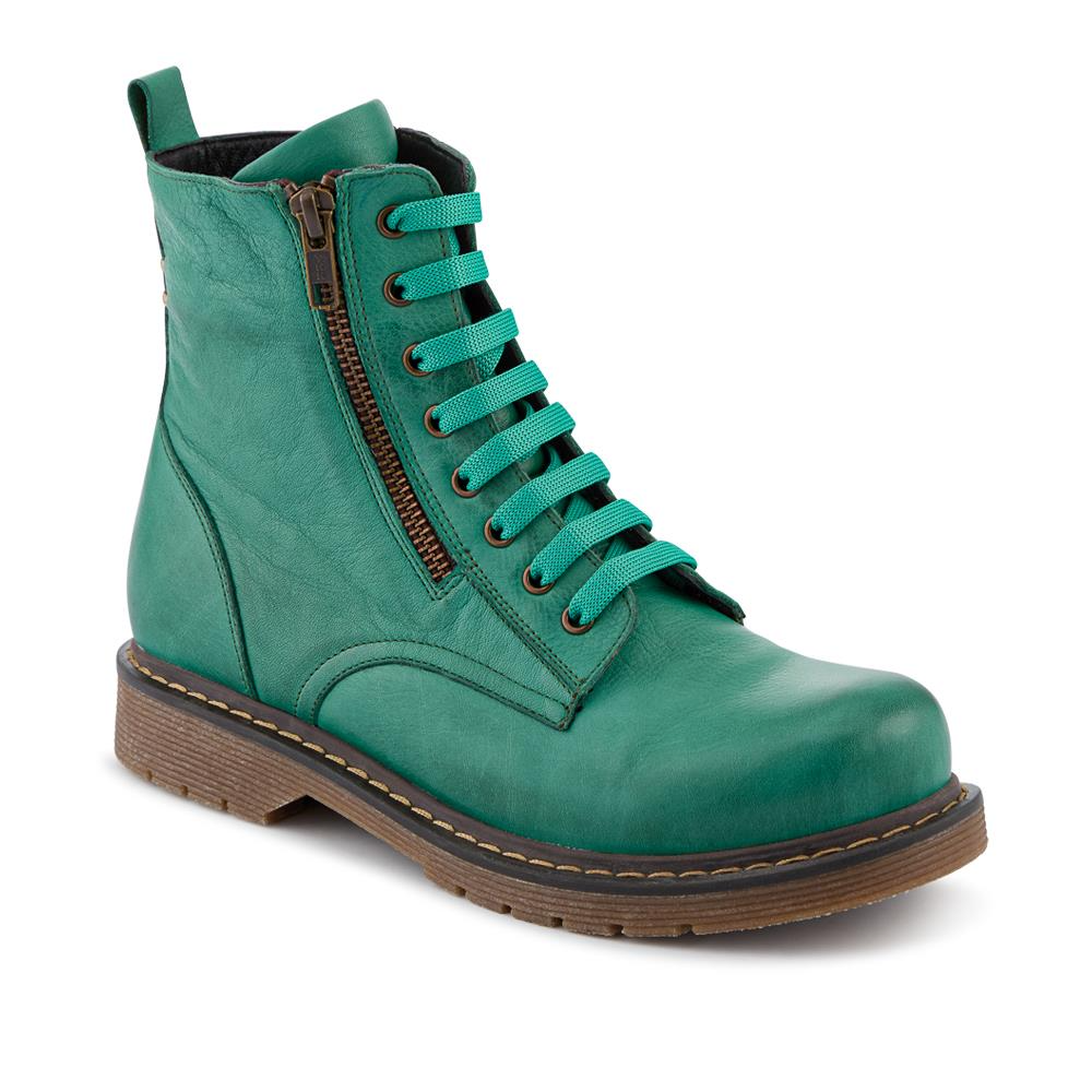Wide-Fit Leather Zip-Up Boots