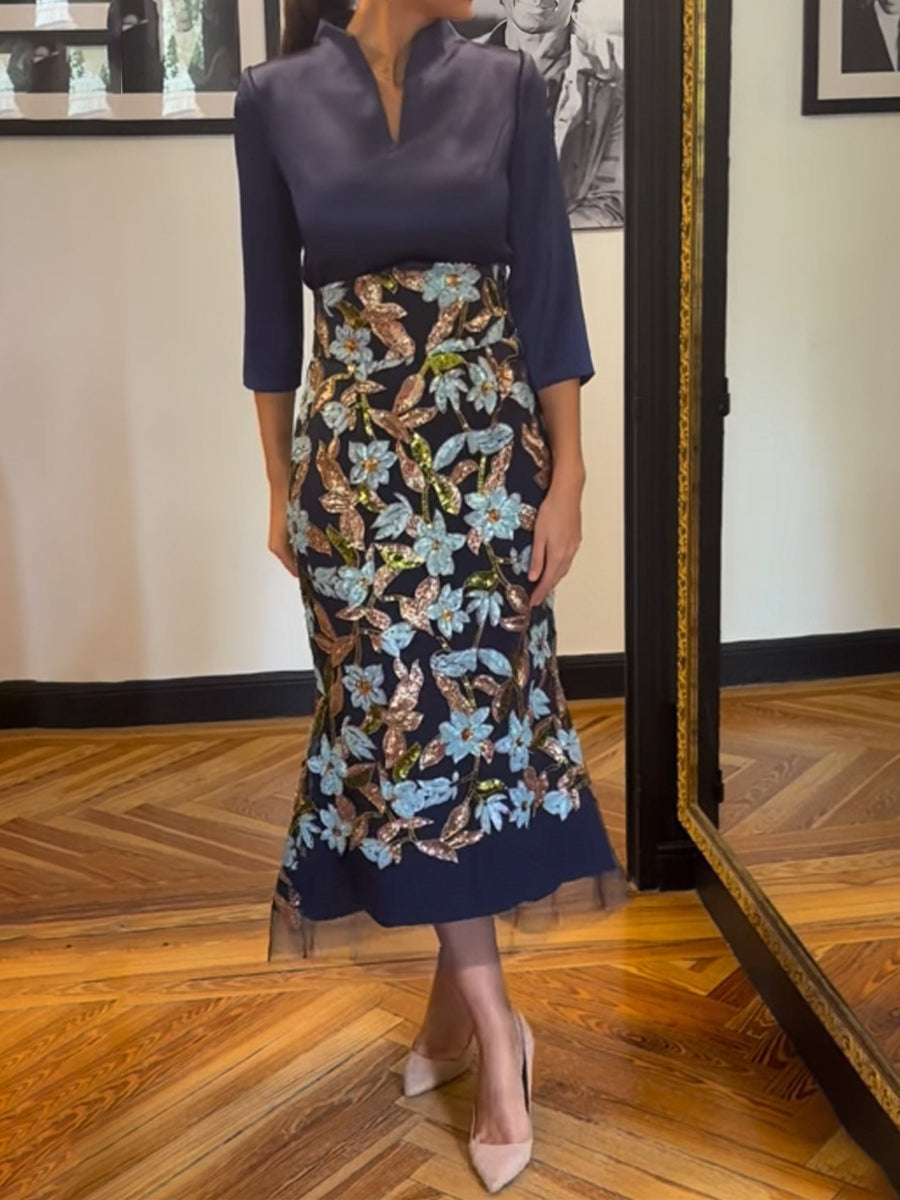 Elegant Embroidered Two Pieces Dress