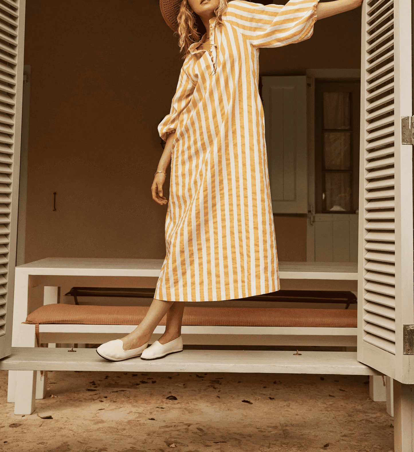 Spring Yellow Striped Dress