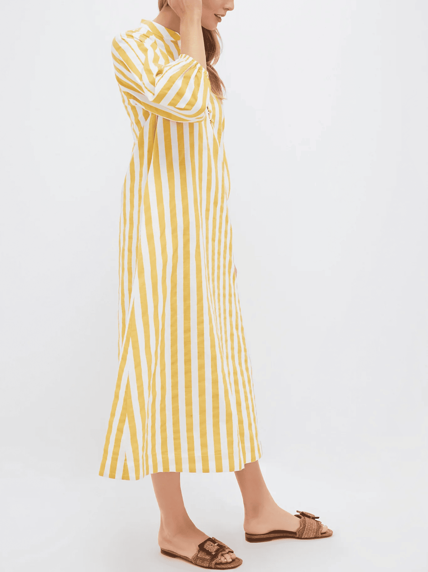 Spring Yellow Striped Dress