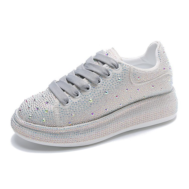 Black Rhinestone Platform Sneakers