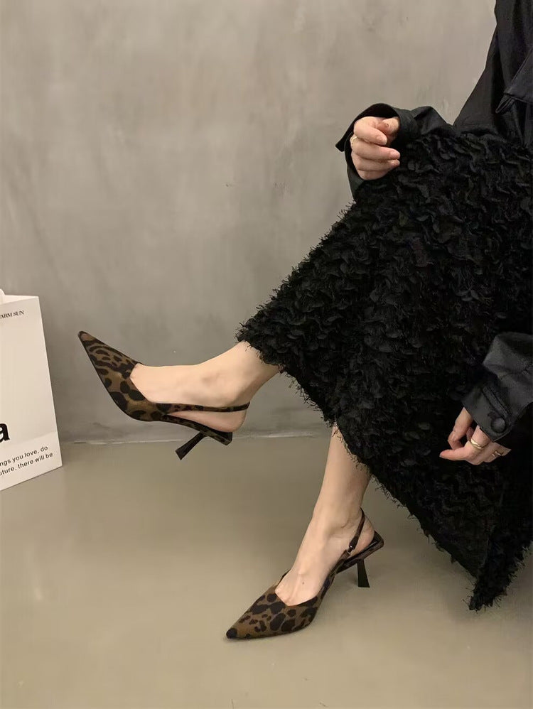 Pointed Toe Back Hollow Fine Heeled Fashion High Heels