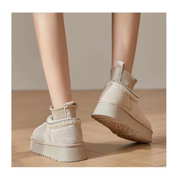 Knitted mouth non-slip warm cotton shoes