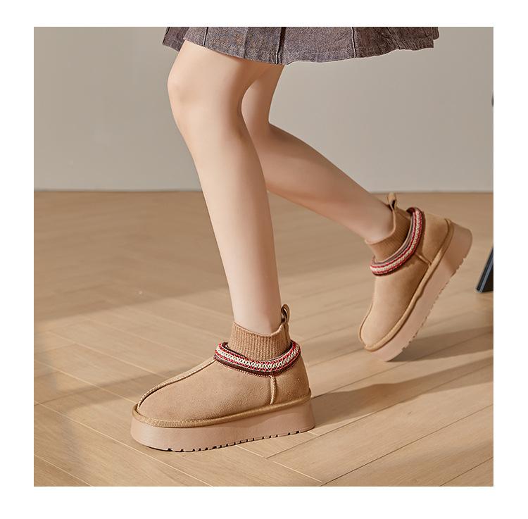 Knitted mouth non-slip warm cotton shoes