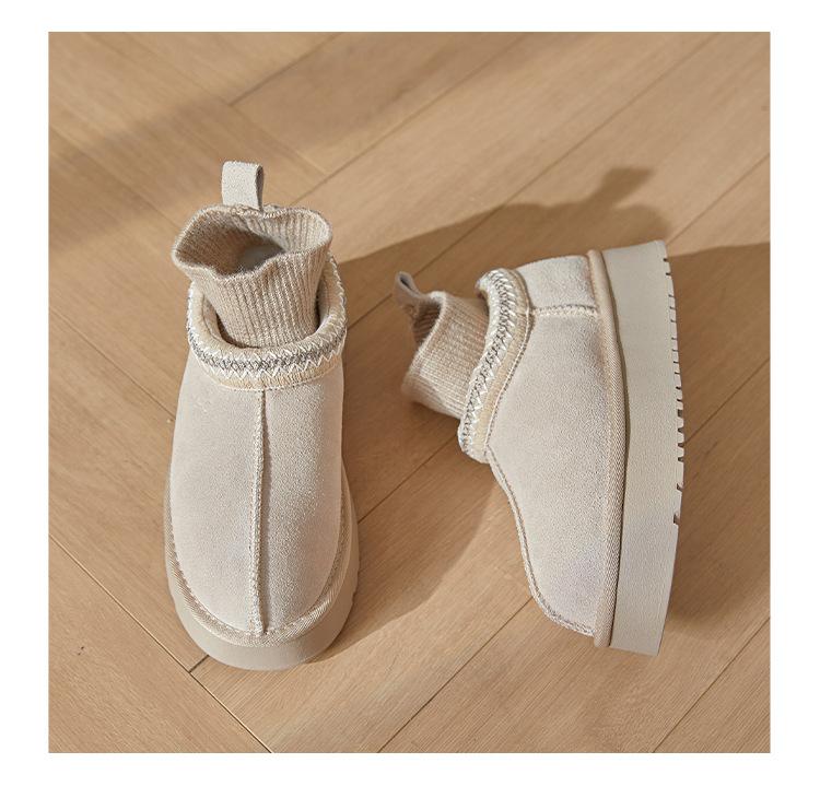 Knitted mouth non-slip warm cotton shoes