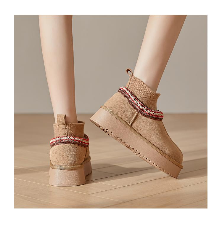Knitted mouth non-slip warm cotton shoes