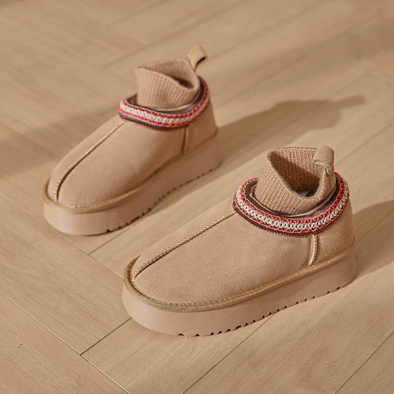 Knitted mouth non-slip warm cotton shoes