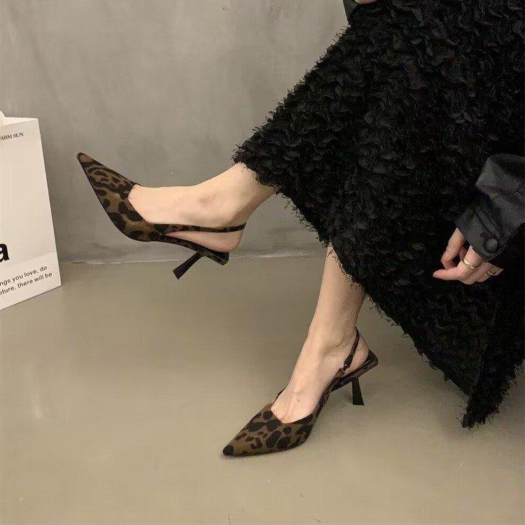 Pointed Toe Back Hollow Fine Heeled Fashion High Heels