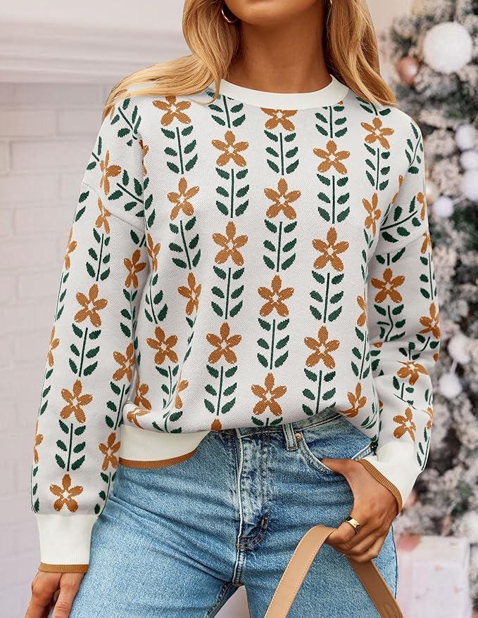 Printed Cute Loose Knit Top