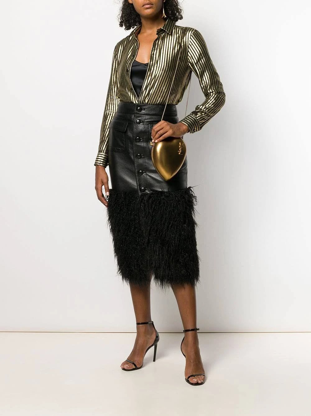 Faux Fur Trimmed Half Body Skirt