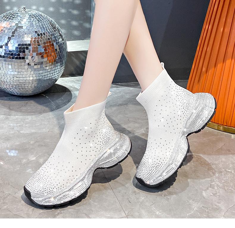 Rhinestone high top sneakers