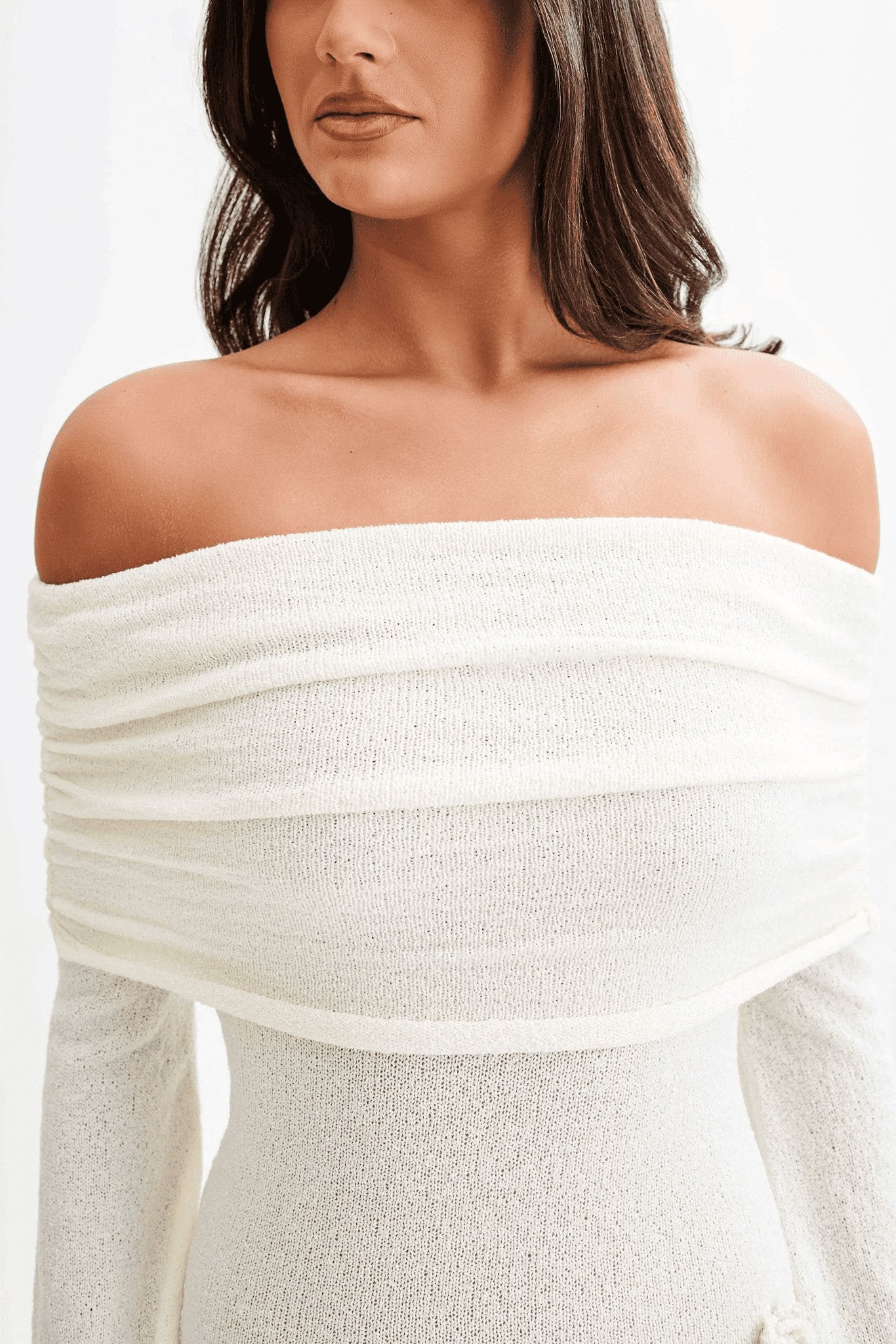 Off Shoulder Knit Rose Dress