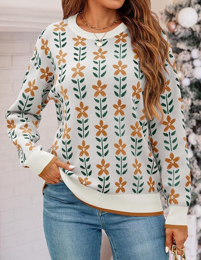 Printed Cute Loose Knit Top