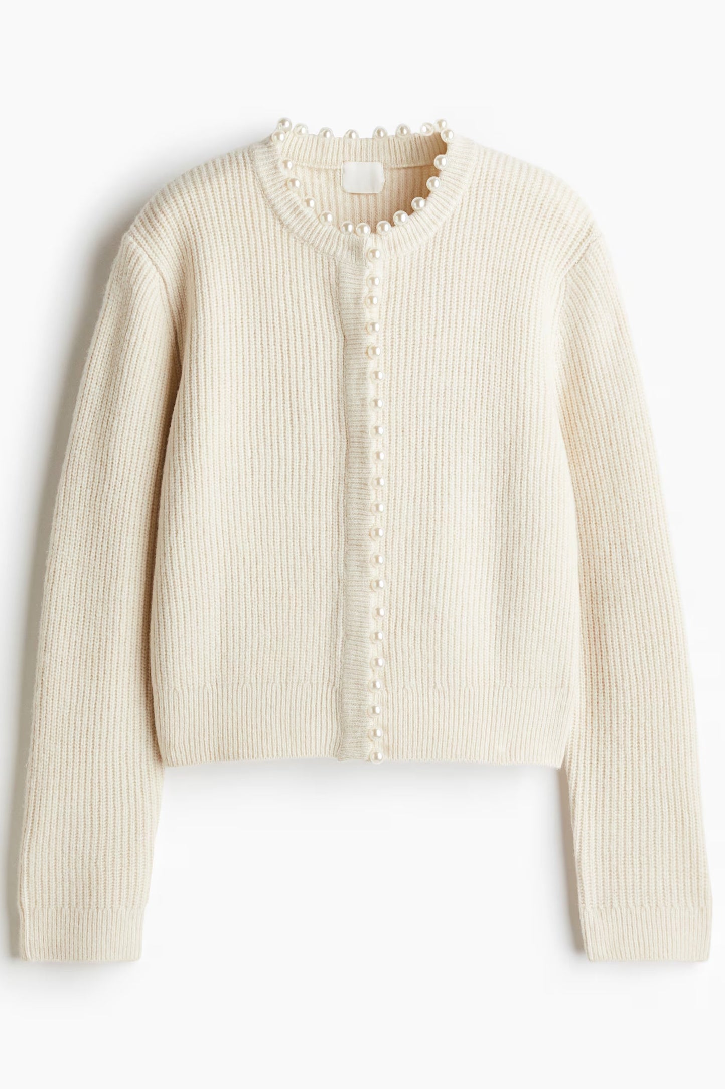 Fall and Winter Pearl Round Mouth Cardigan Coat