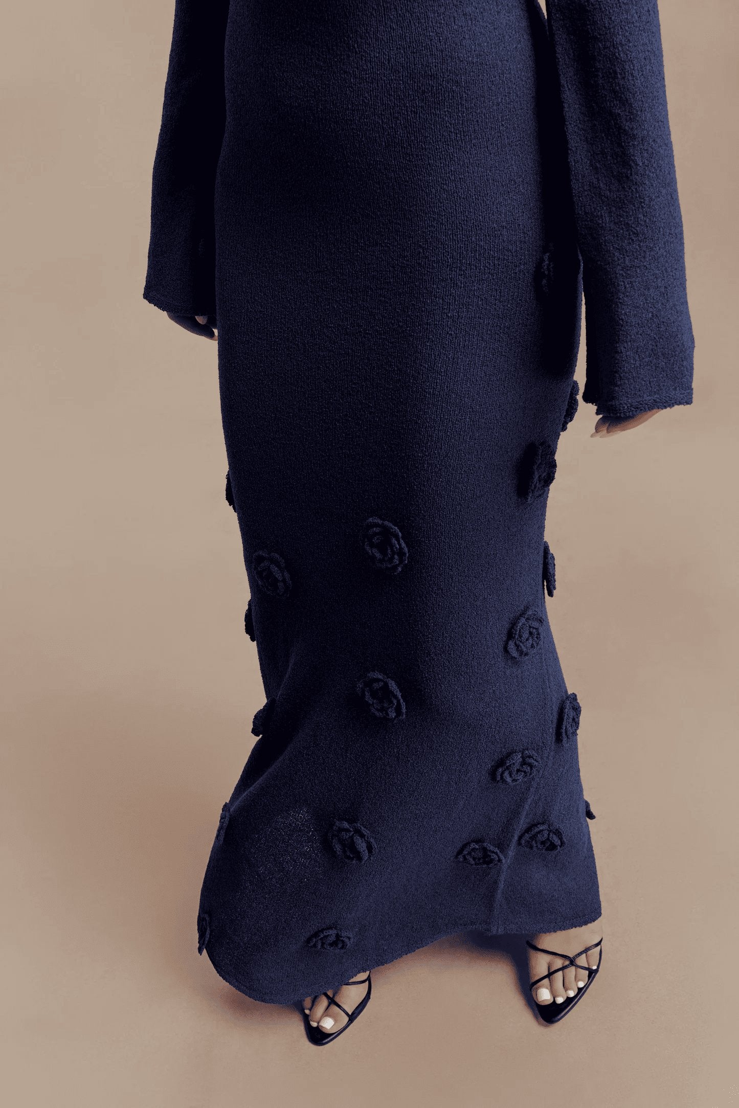 Off Shoulder Knit Rose Dress