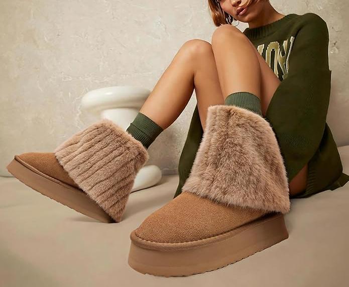 Winter Anti-Slip Thermal Lined And Thick Warm Wool-Lined Shoes
