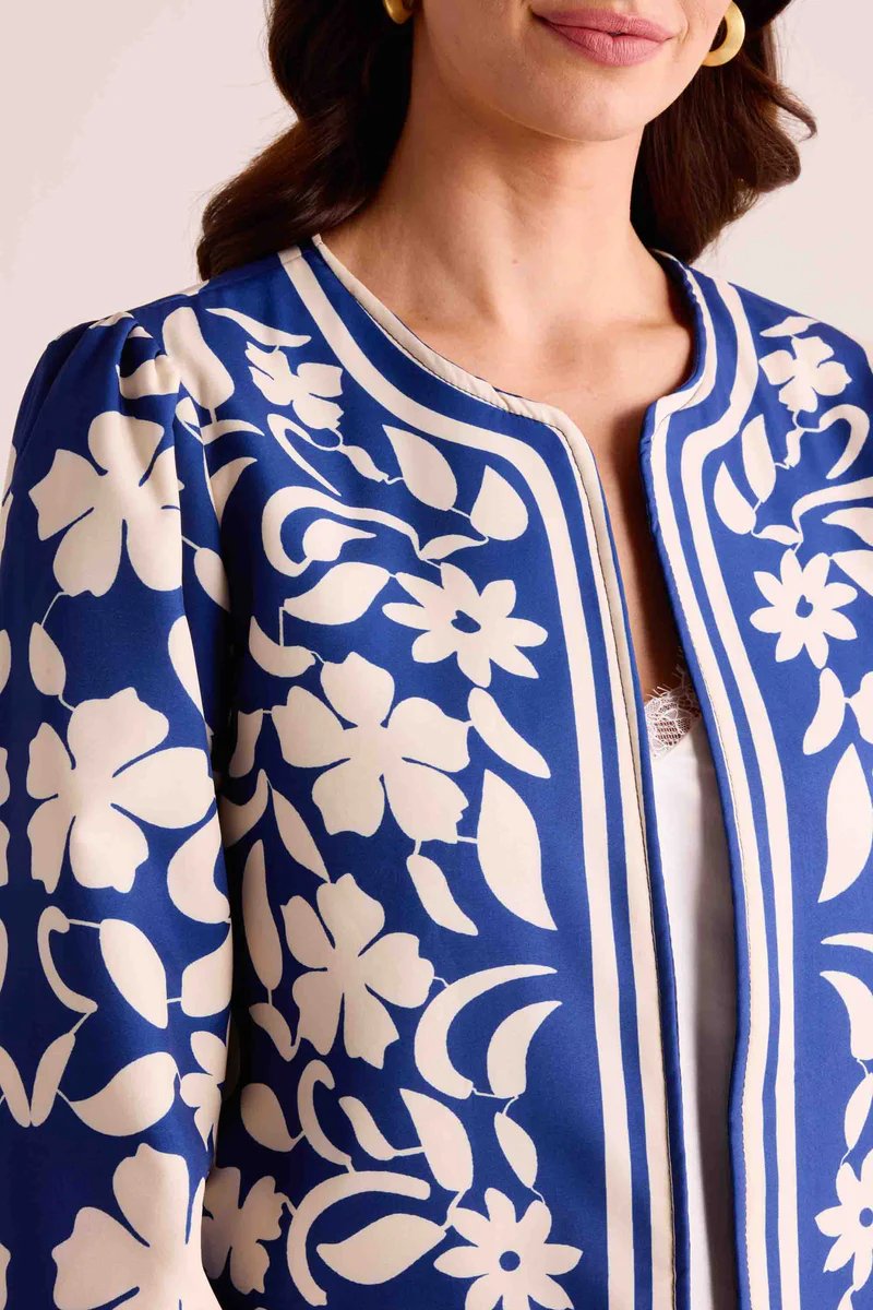 Loose Floral Blue Jacket
