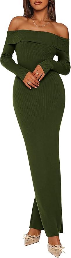 Long Sleeve Knit Strapless Dress