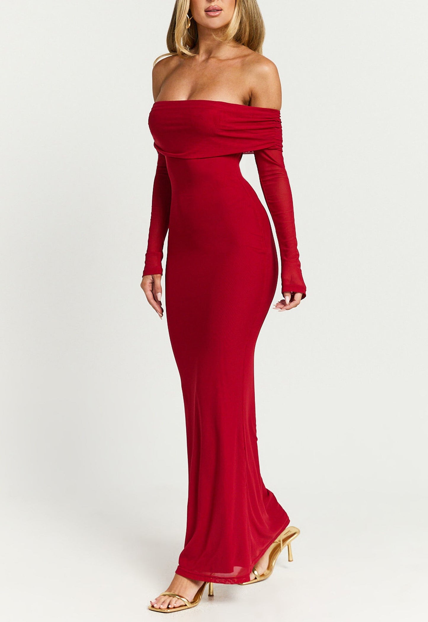 Winter Long Sleeve Strapless Party Dresses