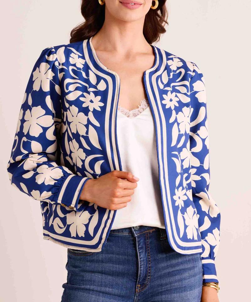 Loose Floral Blue Jacket