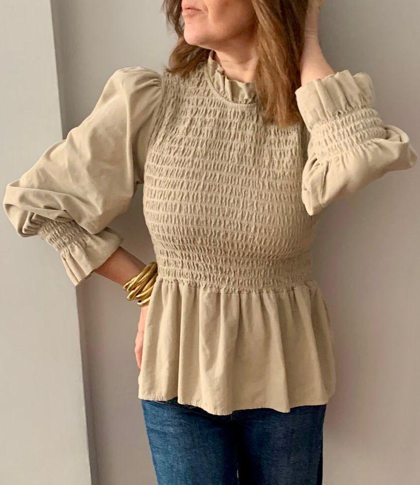 High Neck Pleated Chiffon Top