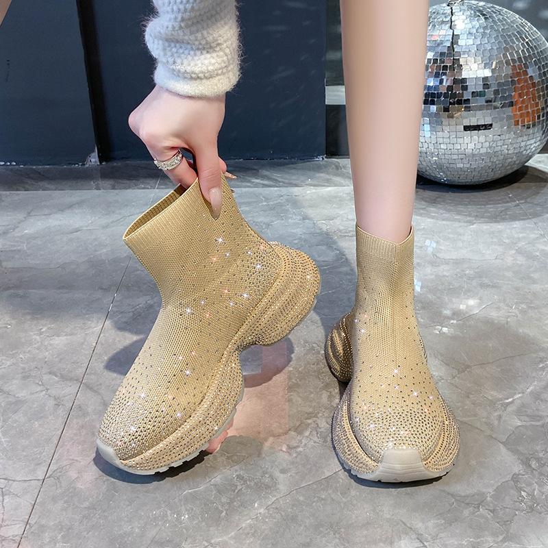 Rhinestone high top sneakers