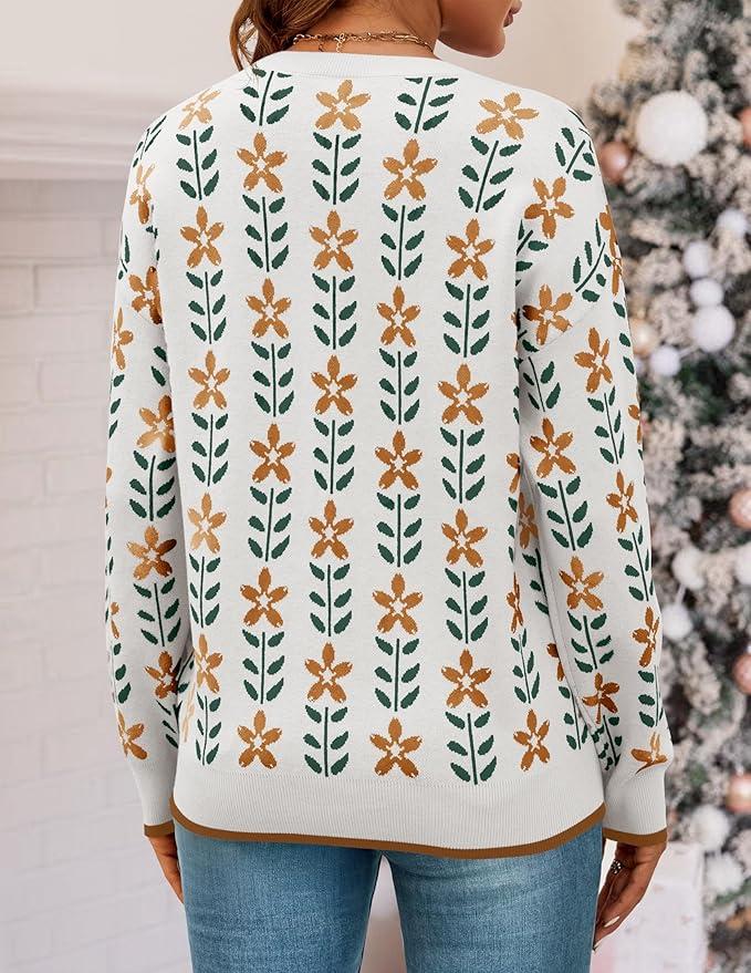 Printed Cute Loose Knit Top
