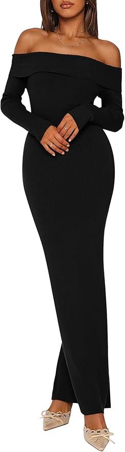 Long Sleeve Knit Strapless Dress