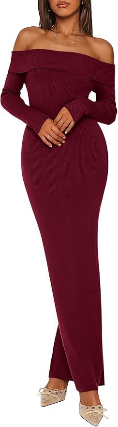 Long Sleeve Knit Strapless Dress