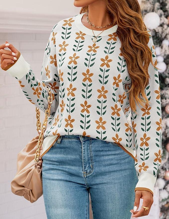 Printed Cute Loose Knit Top