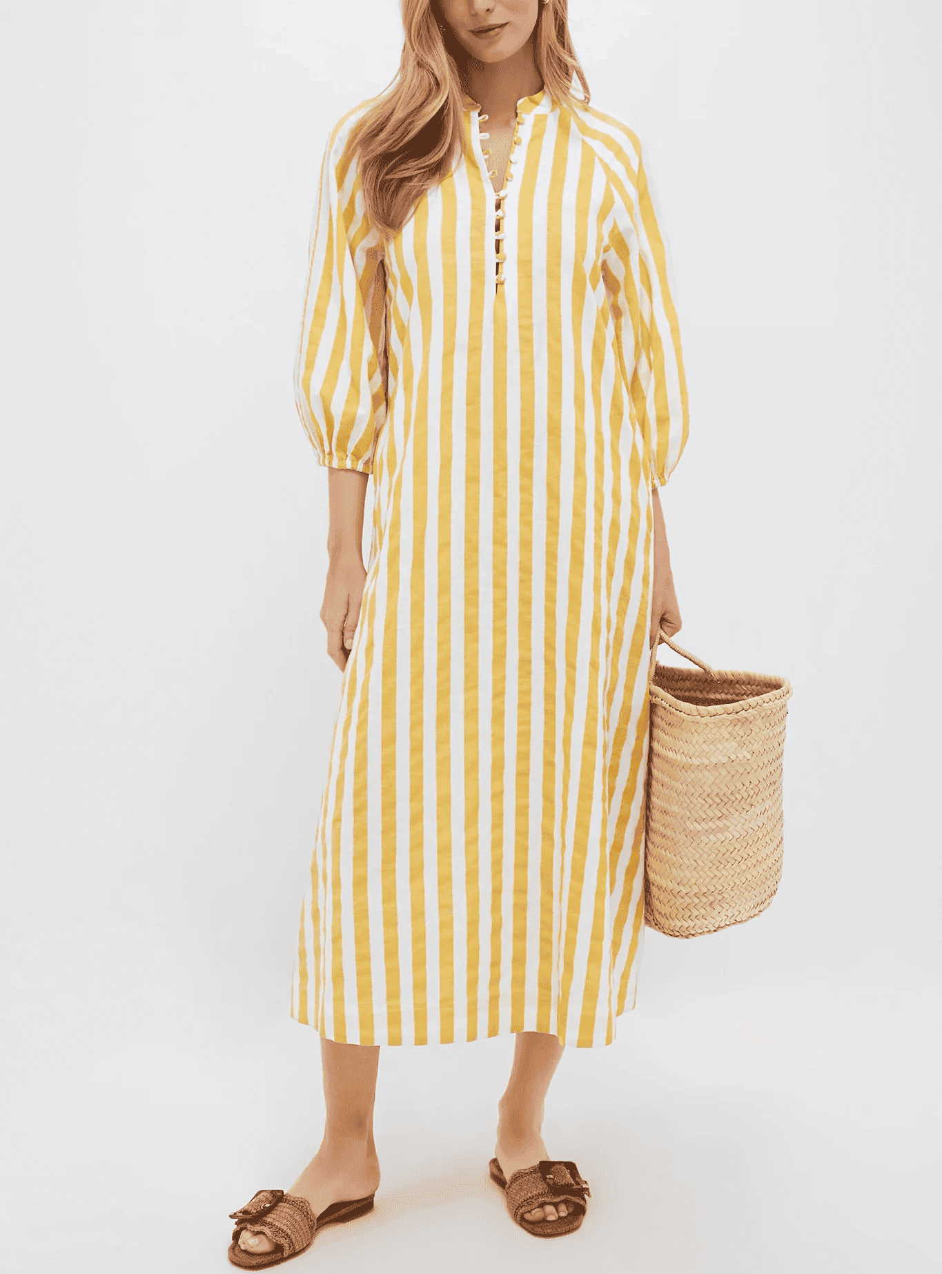 Spring Yellow Striped Dress