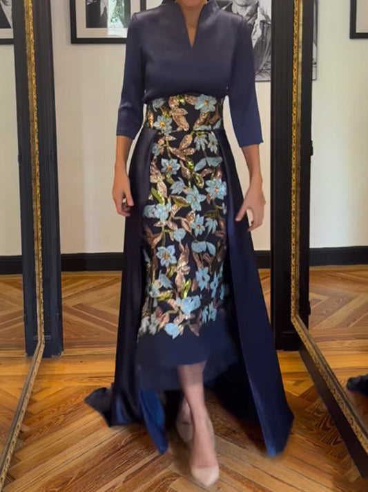 Elegant Embroidered Two Pieces Dress